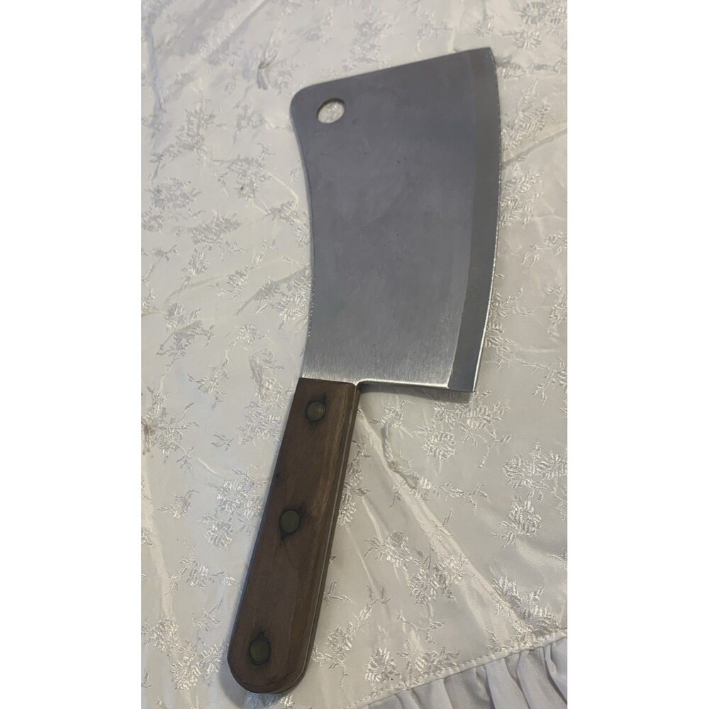 Vintage CHICAGO CUTLERY  PC-1 MEAT CLEAVER Wood Handle 6 1/2” Blade